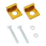 ECSiNG 2pcs 15mm Hole Dia Motorcycle Chain Adjuster Tensioner CNC Tensioner for Dirt Motor Bike Motorcycle 50cc 70cc 90cc 110cc 125cc Gold