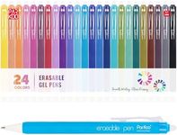 ParKoo Erasable Gel Pens, 24 Colors Retractable Erasable Colored Pens Fine Point 0.7mm, Make Mistakes Disappear, Assorted Color Inks for Drawing Coloring Writing Planner