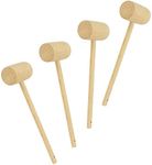 Southern Homewares Wooden Crab Mallet Seafood Lobster Shellfish Cracker Hardwood Hammer Set of 4