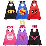 Sixome Superhero Capes for Kids, Double-Sided Capes&Masks Cosplay Set Children Toys Costumes Favours for Halloween Christmas Party Gifts for Boys & Girls 4-12 Years (Superhero Capes-3PCS)