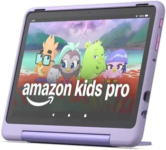 Amazon Fire HD 10 Kids Pro tablet (newest model) ages 6-12. Bright 10.1" HD screen, includes ad-free content, robust parental controls, 13-hr battery and slim case for older kids, 32 GB, Happy Day