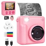 Cutyerbee Kids Camera Instant Print 1080P 2.4'' Kids Camera with 32GB SD Card & 3 Rolls Print Paper Instant Print Camera for Girls and Boys 3-12 Years (Pink)