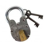 Antique Style Wine Cellar Padlock With 2 Skeleton Keys