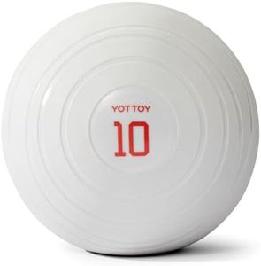 YOTTOY Medicine Ball for Exercise-slam Ball for 6&10&15 lb,Non Slip Grip,Durable Construction,Sand Filling Training,Workout,Gym for Man&Woman (Ivory White, 10lb)