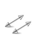 Xnsjeyy 2PCS 14G G23 Titanium Straight Barbell Spike Cartilage Earring Bars Nipple Ring Spiked Helix Piercing Jewelry Externally Threaded, Titanium, no gemstone