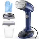 Powerful Handheld Fabric Steamer - 1800W with Fast Ceramic Heat-Up Plate, 2-in-1 Ironing & Wrinkle Remover, Steam Nozzle, Lint Brush - Blue, 220V