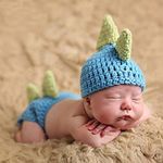 Ruspela Baby Dinosaur Outfits Hat And Pants Set Newborn Baby Photography Props for Infant Toddler Accessories Photography Costume