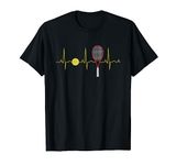 Tennis Player Retro Sport Racket & Tennis Ball Heartbeat T-Shirt