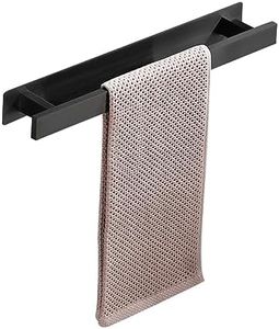 Uptyia Bath Towel Rail,Contemporary Towel Holder for Bathroom (Type A-Stainless Steel- Black)