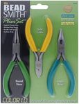 3-Piece Economy Plier Set, Color-Coded Jewelry Making and Repair Kit