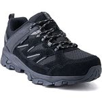 SILENTCARE Walking Shoes Mens Waterproof Low Rise Hiking Shoes Mens Non-Slip Lightweight Trekking Outdoor Shoes Camping Climbing (Black 01, Numeric_7)