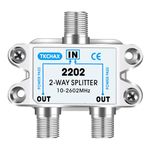 TKCHAX 2 Way Coaxial Cable Splitter,Support 10-2602MHz, RG6 Compatible, Nickel-Plated for Cable Splitter,Work with CATV, Satellite TV,Antenna System and MoCA Configurations