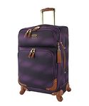 Steve Madden Designer Luggage Collection - Lightweight Softside Expandable Suitcase for Men & Women - Durable 20 Inch Carry On Bag with 4-Rolling Spinner Wheels, Shadow Purple, 20 inches