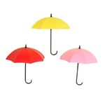 Vepson 3 Pieces Colorful Umbrella Wall Hook Key Hair Pin Holder Organizer Hanger (3 Inches)