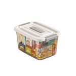 KREPS Clear Storage Container Box, Stackable Storage Bin with Lid, Plastic Container with Heavy Duty Latches to Organize, White Lid. (SMALL - 9.5 X 7 X 5.5 INCH, PACK OF - 1)