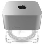 Spigen LD202 Compatible with Mac Studio Desktop Stand Mount with Built in Air Filter- Crystal Clear