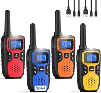 Wishouse Walkie Talkies for Adults Long Range-Handheld 2 Way Radios Rechargeable,Hiking Accessories Camping Gear Xmas Birthday Gift for Kids with Lamp,SOS Siren,NOAA Weather Alert,Easy to Use 4 Pack