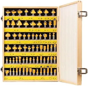 YONICO 70 Piece Set Router Bits 1/2 Shank- Tungsten Carbide Router Bit Set | Professional Wood Router Bits 17702