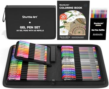 Shuttle Art Gel Pens, 120 Pack Gel Pen Set 60 Coloured Gel Pens with 60 Refills for Adults Coloring Books Drawing Doodling Crafts Scrapbooking Bullet Journaling