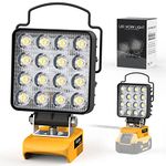 Ecarke LED Work Light 48w 4'' Square LED Flood Work Lights for DeWalt 18V/20V MAX Lithium Battery Light with Upgraded Low Voltage Protection & USB&Type-C Charging Port