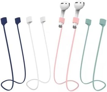 BUISAMG Magnetic Anti-Lost Straps for AirPods, Soft Silicone Sports Lanyard, Neck Rope Cord -(4-Pack) Wireless Headphones Anti-Lost Rope (Blue White Pink Green)