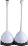 Clorox Toilet Plunger with Hideaway Caddy, Set of 2 – for Bathroom Organization and Storage, Bathroom Accessories, Toilet Unclogger, with Holder, White