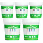 5 Pack of Easy@Home Drug Test Cup for 5 popular drug tests Marijuana (THC),Amphetamine (AMP),Cocaine (COC), Methamphetamine (MET), Opiate (OPI 2000),.#ECDOA-254