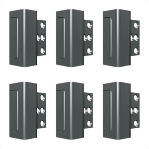 Steinwhale 6 Pack Home Security Door Reinforcement Lock, Childproof Safety Door Lock Latch Stopper, Removable Screw-Mounted, Prevent Home Unauthorized Entry, Aluminum Construction, Withstands 800 lbs