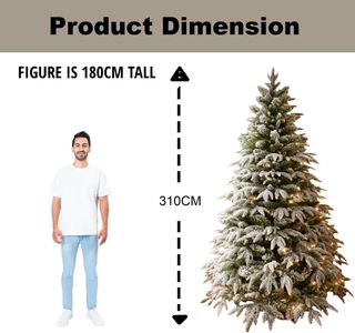 10ft Pre-Lit Snow Flocked Christmas Tree – Holiday Decor