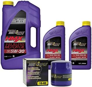 Royal Purple HMX® 5W-30 Synthetic High Mileage Motor Oil – 7 quarts and a 10-48 Extended Life Premium Oil Filter