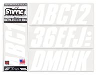 STIFFIE Shift White Super Sticky 3" Alpha Numeric Registration Identification Numbers Stickers Decals for Sea-Doo Spark, Inflatable Boats, Ribs, Hypalon/PVC, PWC and Boats.