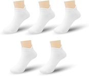 SERISIMPLE Ultra-Soft Viscose Bamboo Kids No-Show Socks Ankle Thin Comfortable Low Cut Socks for Boys&Girls Non Slip 5 Pairs (as1, alpha, l, regular, White)