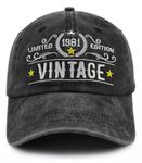 Kpainath 43th Birthday Gifts for Women Men, Turning 43 Years Old Birthday Decorations Baseball Cap, Adjustable embroidery Vintage 1981 Hats Limited Edition