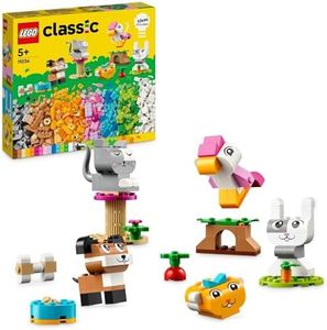 LEGO® Classic Creative Pets 11034 Building Brick Animals Toy, Kids Build a Dog, Cat, Rabbit, Hamster and Bird,for Animal-Loving Boys and Girls Aged 5 and Over