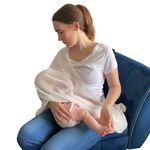 Breast Intentions ® Breathable Breastfeeding Cover, Organic Cotton Nursing Scarf, Soft & Lightweight Breastfeeding Cover Up, Baby Focused Breastfeeding Cover (Natural Colour)
