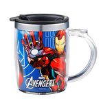 SKi Homeware Double Wall Inner Stainless Steel Tea,Coffee, Milk Mug With Handle And Lid For Kids Cherry Mug (Avengers), 350 ML