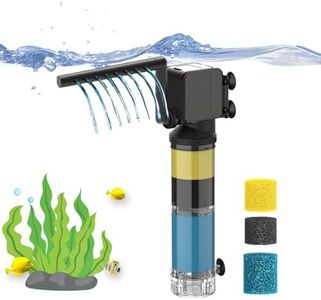 AquaMiracle Aquarium Filter for 40-150 Gallon Aquariums, Fish Tank Filters Turtle Filter Internal Power Filter 3-Stage Filtration with Aeration/Rainfall Modes Flow Rate and Direction Adjustable