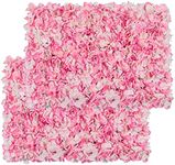 Flower Wall Panel Set, U'Artliens Artificial Wall Flower Backdrop 24x16 Inch 3D Silk Hydrangea Rose Floral Panel for Photo Background Home Party Wedding Backdrop Decoration (2pcs, Pink)