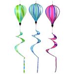 Colorful Hot Air Balloon Windmill,Tianher 3 pcs Outdoor hanging Windmill Rotating Colorful Hot Air Balloon Suitable for Scenic Windmill Festival Ornaments, Kindergarten Decoration