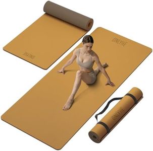 Yoga Mat Thick(10mm) Exercise Mat Non Slip Anti-tear,72"x35" Extra Large Pilates Mats for Home Workouts, Gym & Floor Stretching with Carrier Strap (Deep orange + Brown)