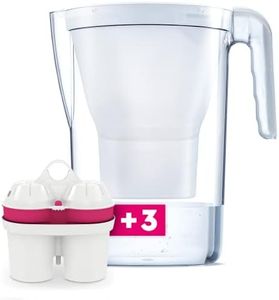 BWT Vida Table Water Filter with 3 Filter Cartridges, Magnesium Mineralised Water, Hand Counter, 2.6 litres, White