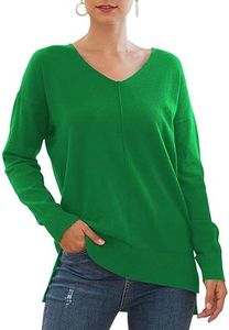 Jouica Womens Fall Casual Long Sleeve Pullover Sweater,Shui Green,Small