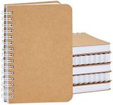 Bright Creations Mini Kraft Notebooks, Unlined A6 Spiral 90-Sheet Plain Journal (3.5x5.5 In, 6 Pack)