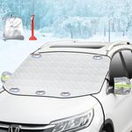 Car Frost Windscreen Cover Ninonly Ultra Thick Car Windshield Snow Cover Magnetic with Two Mirror Covers Ice Frost Sun Dust Water Resistant for Cars SUVs in all Weather