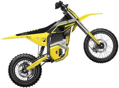 Tasaca V58 Electric Dirt Bike with 5500W Motor Up to 55 Mph, 276Nm Max Torque, 52V 30Ah Battery, UL Certified Off-Road Motorcycle for Teens & Adults, 260mm Long Travel Suspension, Yellow