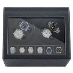 NOSTHEART Automatic Watch Winder with 4 Watches and 6 Display Storage Spaces Automatic Watch Winder Box with Quiet Motor Watches Rotation Storage Display Box for Automatic Mechanical Watches