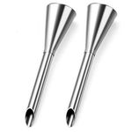 Onwon 2PCS Cream Icing Piping Nozzle Tip Stainless Steel Nozzle Cream Puff Decor Small Pastry Icing Piping Tool