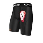 Shock Doctor 221 Short Compression with BioFlex Cup — Athletic Support with Comfort and Compression for Maximum Range of Motion — Youth and Adult (One Pair Shorts & Athletic Cup)