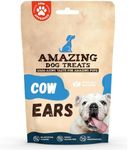 Amazing Dog Treats - Cow Ears for Dogs - Full Size (12 Pack) - Thick-Cut 100% Beef - All Natural Rawhide Alternative- Safe No Hide Dog Chew