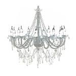 vidaXL Stunning Chandelier with 1600 Crystal Embellishments and 12 Flames- Metal and Glass Construction for Office or Living Room